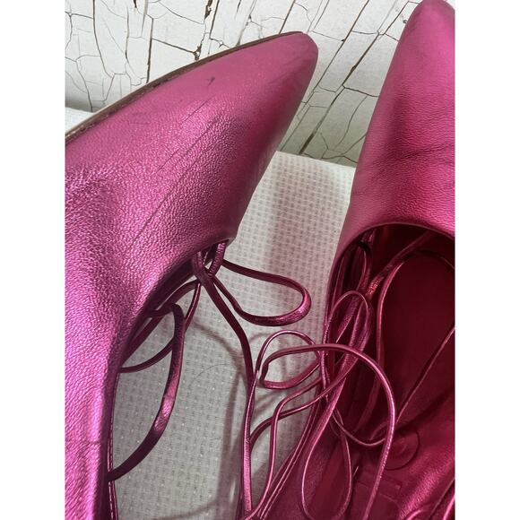 Antonio Melani Women’s Shoes Size 9.5 Heels Lillian Leather Lace-up Pumps Pink - Picture 8 of 16